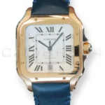 Cartier Santos de Cartier Large WGSA0019 18k rose gold silvered dial blued-steel hands front mint