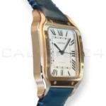 Cartier Santos de Cartier Large WGSA0019 18k rose gold silvered dial blued-steel hands front mint