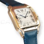 Cartier Santos de Cartier Large WGSA0019 18k rose gold silvered dial blued-steel hands front mint
