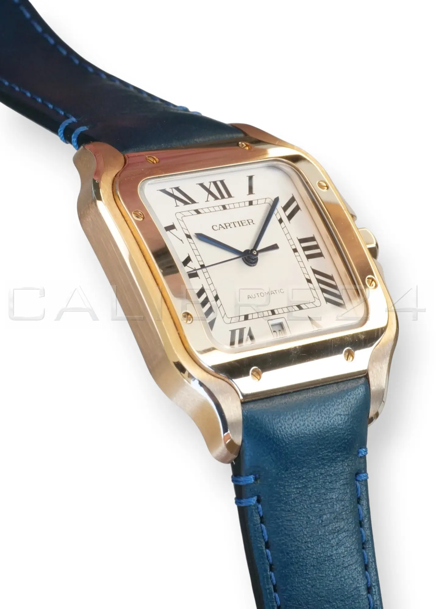 Cartier Santos de Cartier Large WGSA0019 18k rose gold silvered dial blued-steel hands front mint