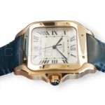 Cartier Santos de Cartier Large WGSA0019 18k rose gold silvered dial blued-steel hands front mint