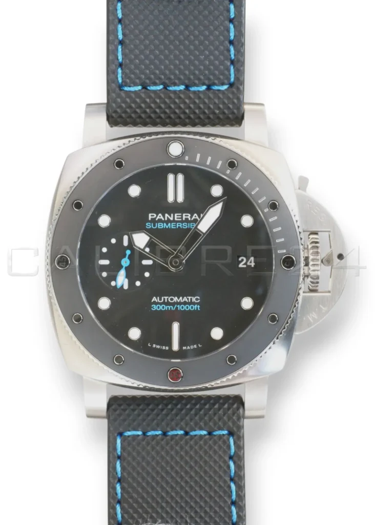 Panerai Submersible PAM01683 42mm stainless steel black ceramic bezel black dial 2022 mint front view