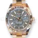 Rolex Sky-Dweller 326935-0007 dark rhodium dial 18k Everose gold Oyster bracelet 42mm mint front