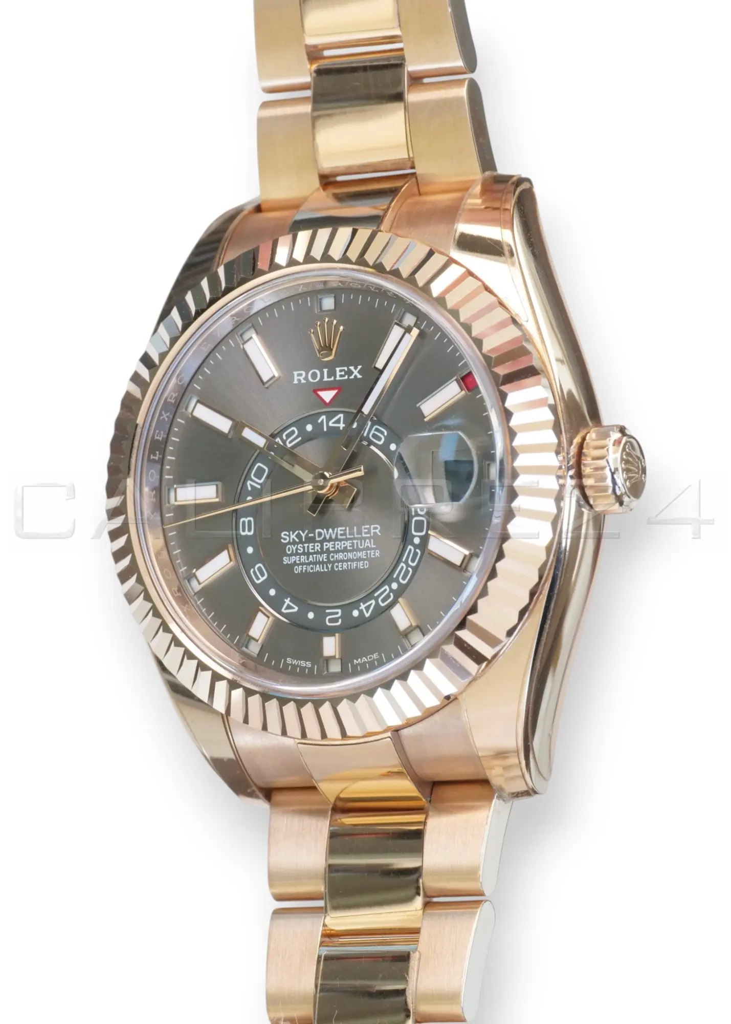 Rolex Sky-Dweller 326935-0007 dark rhodium dial 18k Everose gold Oyster bracelet 42mm mint front
