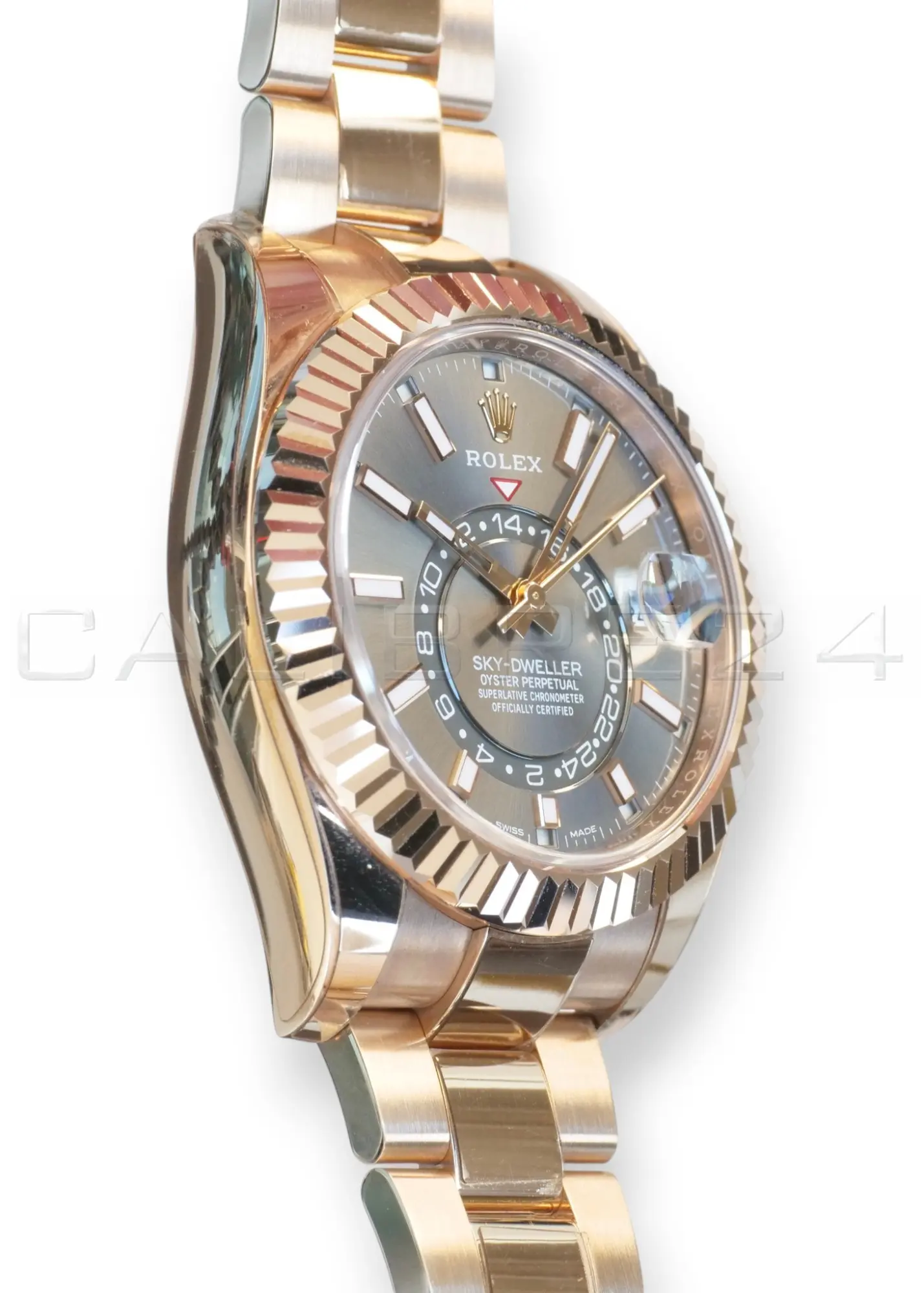 Rolex Sky-Dweller 326935-0007 dark rhodium dial 18k Everose gold Oyster bracelet 42mm mint front