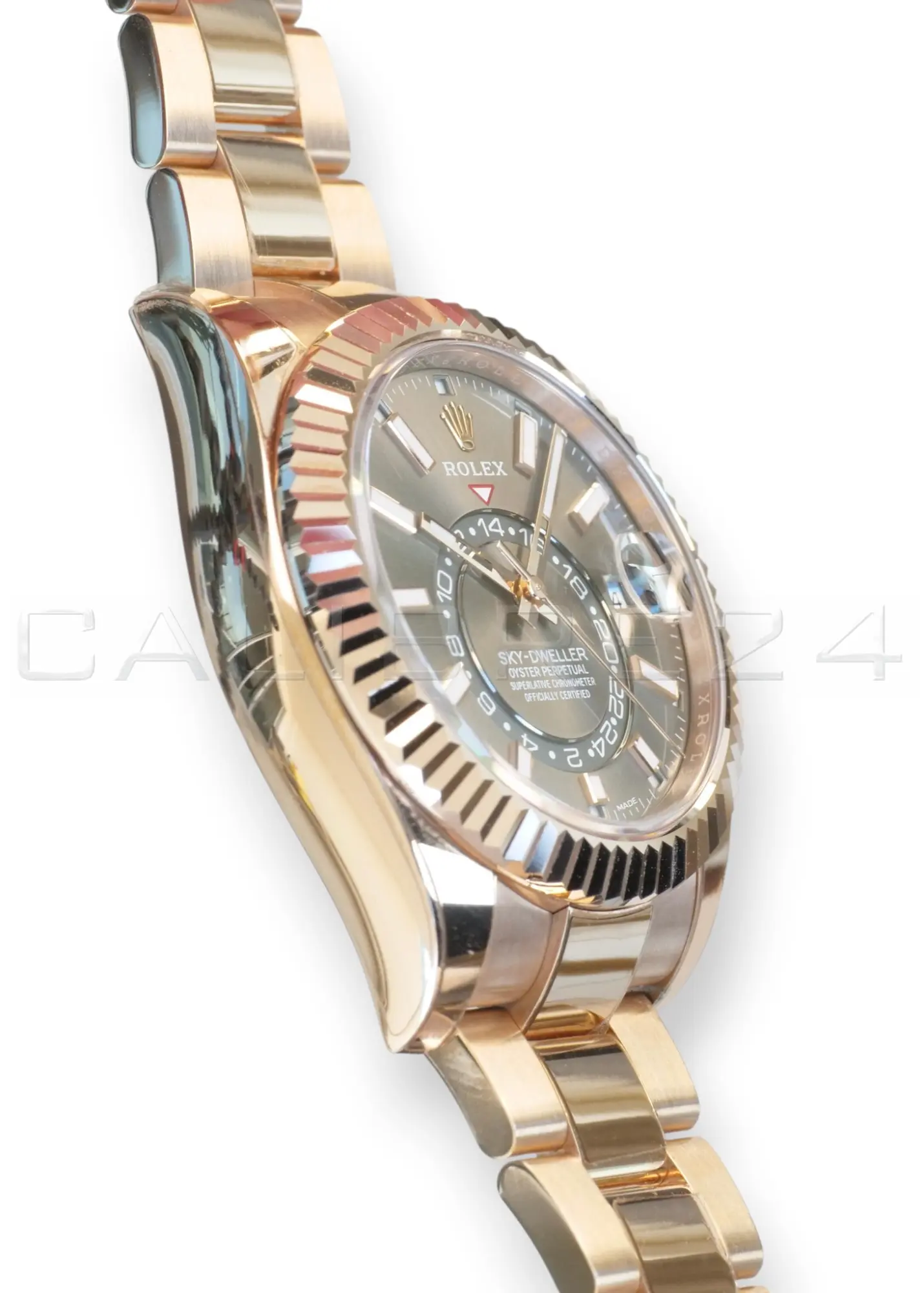 Rolex Sky-Dweller 326935-0007 dark rhodium dial 18k Everose gold Oyster bracelet 42mm mint front