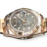 Rolex 326935 dark rhodium lacquer dial Everose gold index markers Chromalight hands Saros apertures