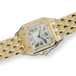Cartier Panthère WJPN0085 silvered dial Roman numerals blued-steel sword hands close-up
