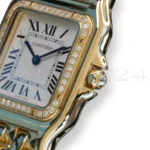 Cartier Panthère WJPN0085 brilliant-cut diamond-set bezel yellow gold crown diamond detail