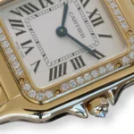 Cartier Panthère WJPN0085 brilliant-cut diamond-set bezel yellow gold crown diamond detail