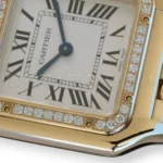 Cartier Panthère WJPN0085 brilliant-cut diamond-set bezel yellow gold crown diamond detail