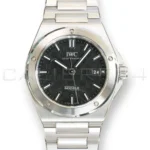 IWC Ingenieur Automatic 40 IW328901 mint Q3 2026 black guilloche dial stainless steel fully brushed bracelet front view