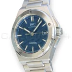 IWC Ingenieur Automatic 40 IW328907 blue dial five-screw bezel integrated bracelet like new 2025 — full front view