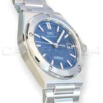 IWC Ingenieur Automatic 40 IW328907 blue dial five-screw bezel integrated bracelet like new 2025 — full front view