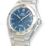 IWC Ingenieur Automatic 40 IW328907 blue dial five-screw bezel integrated bracelet like new 2025 — full front view
