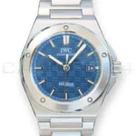 IWC Ingenieur Automatic 40 IW328907 blue dial five-screw bezel integrated bracelet like new 2025 — full front view