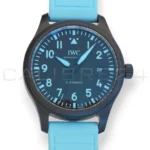 IWC Pilot's Watch Automatic 41 George Russell Limited Edition IW328107 black ceramic blue Super-LumiNova dial brand new 2026 — full front view