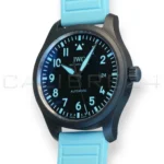 IWC Pilot's Watch Automatic 41 George Russell Limited Edition IW328107 black ceramic blue Super-LumiNova dial brand new 2026 — full front view