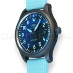 IWC Pilot's Watch Automatic 41 George Russell Limited Edition IW328107 black ceramic blue Super-LumiNova dial brand new 2026 — full front view