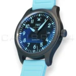 IWC Pilot's Watch Automatic 41 George Russell Limited Edition IW328107 black ceramic blue Super-LumiNova dial brand new 2026 — full front view