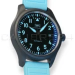 IWC Pilot's Watch Automatic 41 George Russell Limited Edition IW328107 black ceramic blue Super-LumiNova dial brand new 2026 — full front view