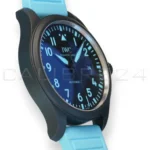 IWC Pilot's Watch Automatic 41 George Russell Limited Edition IW328107 black ceramic blue Super-LumiNova dial brand new 2026 — full front view