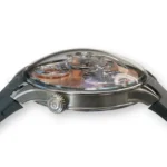 MB&F LM101 EVO 40mm titanium bezel-free case profile screw-down crown 4 o'clock FlexRing