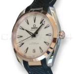 Omega Seamaster Aqua Terra 150M 41 steel and Sedna gold silver teak dial black rubber strap full set 2025 ref 220.22.41.21.02.001