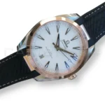Omega Seamaster Aqua Terra 150M 41 steel and Sedna gold silver teak dial black rubber strap full set 2025 ref 220.22.41.21.02.001