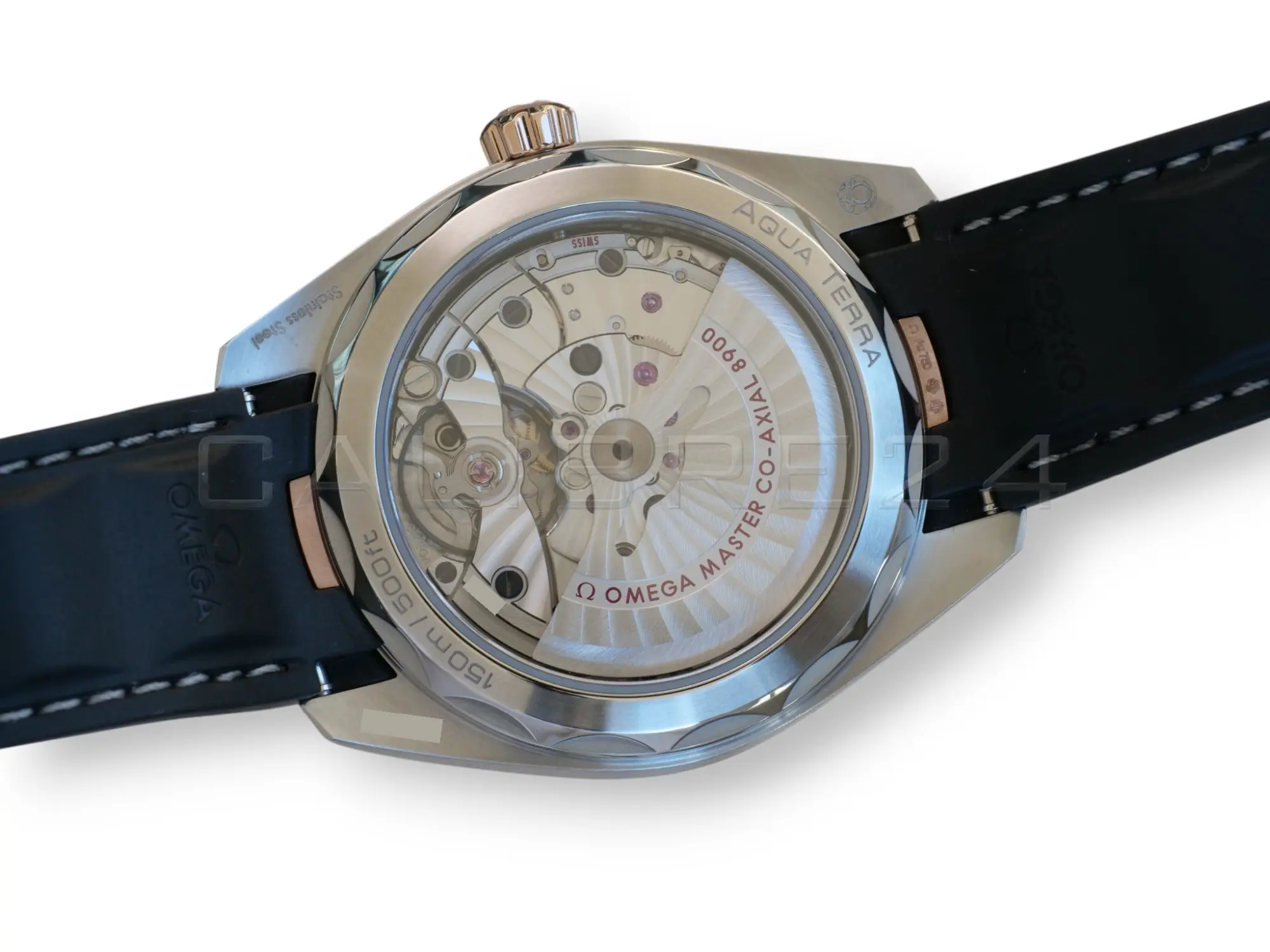 Omega Seamaster Aqua Terra 150M 41 steel and Sedna gold silver teak dial black rubber strap full set 2025 ref 220.22.41.21.02.001