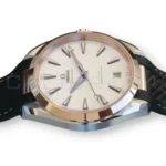 Omega Seamaster Aqua Terra 150M 41 steel and Sedna gold silver teak dial black rubber strap full set 2025 ref 220.22.41.21.02.001