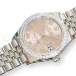Rolex Datejust 31 278344RBR White Rolesor — domed bezel set with 24 brilliant-cut diamonds, side profile