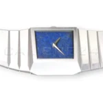 Toledano & Chan B/1 brutalist asymmetric 904L steel case — side profile showing faceted planes and left-side crown